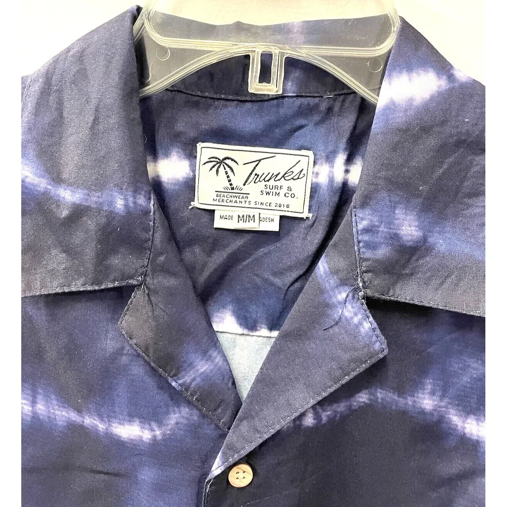 Trunks Surf & Swim Co. Mens size Medium Tye Dye‎ Button Down Shirt NWT Chest 42" - Picture 5 of 12